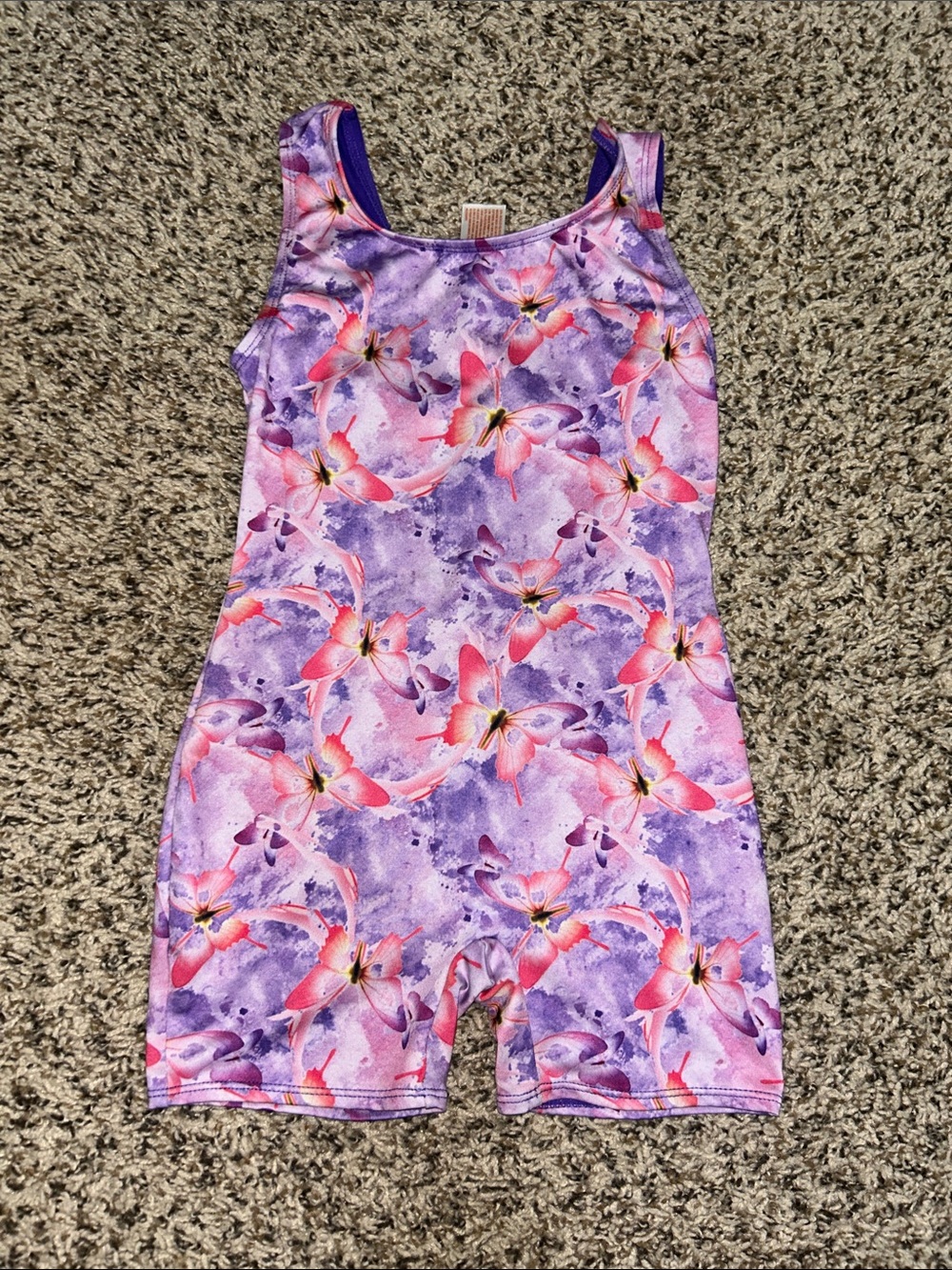 Cat & Jack Purple and Pink Floral Dance Leotard Shorts